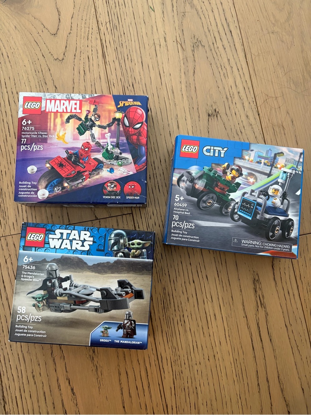 3 new Lego sets - Kids Toys - Spider-Man Lego city and Star Wars